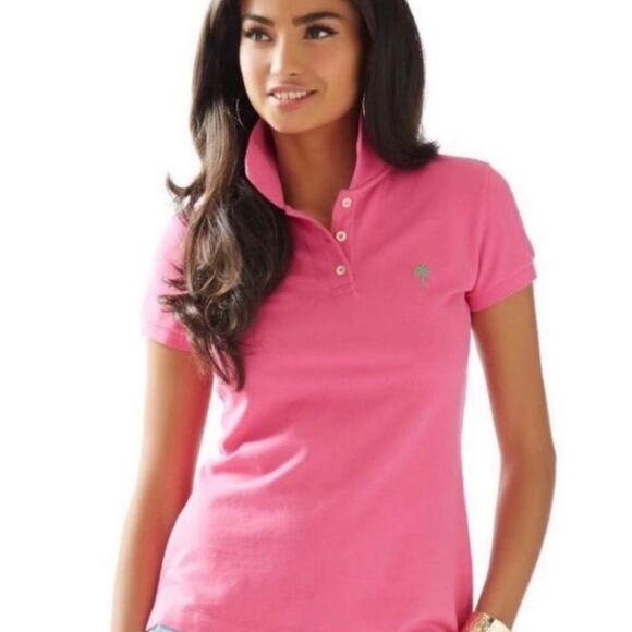 Lilly Pulitzer Polo Shirt Pink Medium - Picture 6 of 6